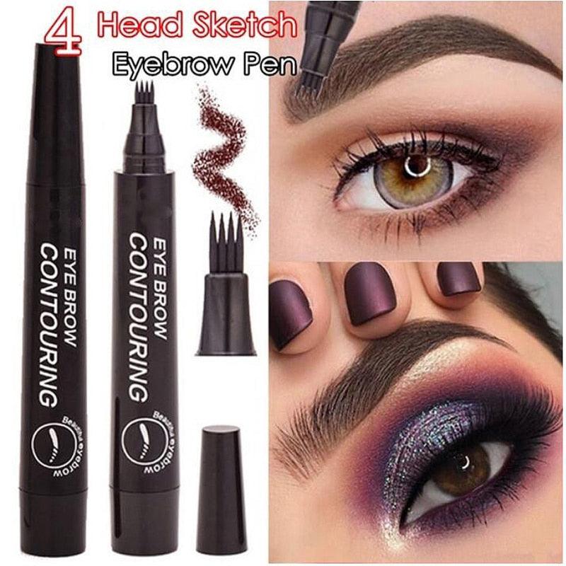 5Colors Long Lasting Brown Liquid Eyebrow Pen Waterproof 4 Fork Tip Eyebrow Tattoo Pencil Women Eye Cosmetic Beauty Makeup TSLM1 - 🇦 🇵 🇪 🇷 🇴 🇩 🇪 🇦 🇱 🇸